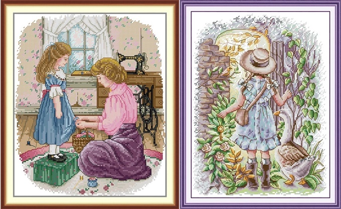 Girl with new dress and goose (ไม่พิมพ์/พิมพ์ลาย)