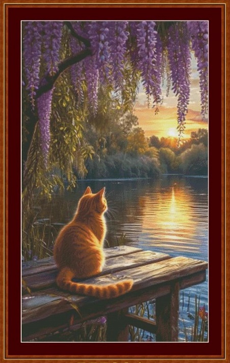 Cat in the afterglow(พิมพ์ลาย)