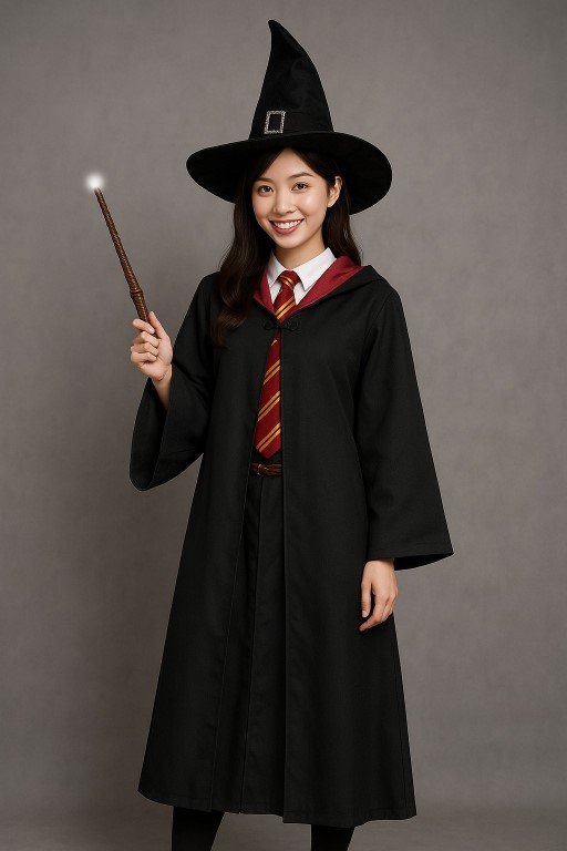 ++พร้อมส่ง++เซ็ทเฮอร์ไมโอนี่พรีเมียมผู้ใหญ่4ชิ้นไม้ไฟ บ้านกริฟฟินดอร์