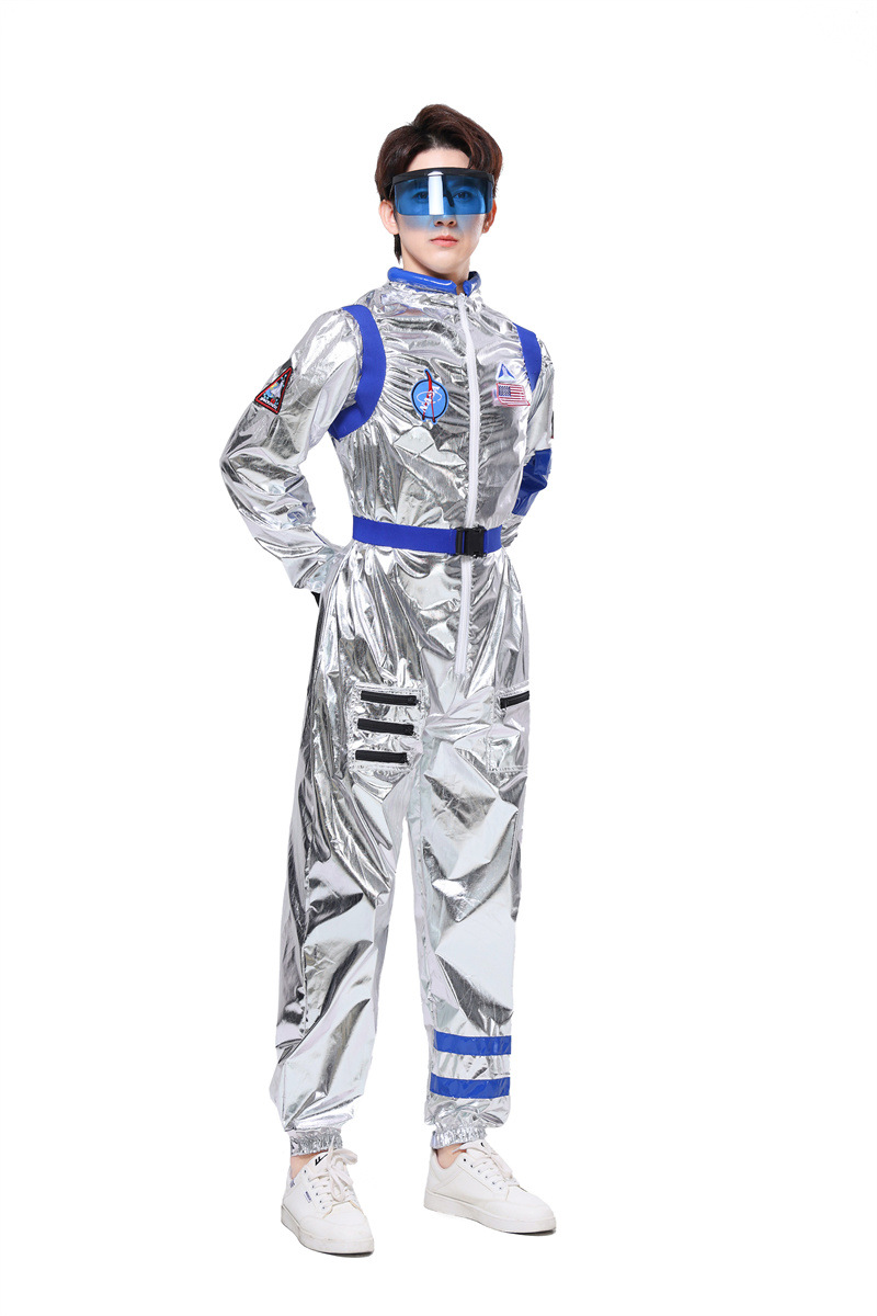++พร้อมส่ง++(มีแว่น)ชุดนักบินอวกาศสีเงิน ชุดนาซ่า ชุด NASA ชุดอพอลโล่