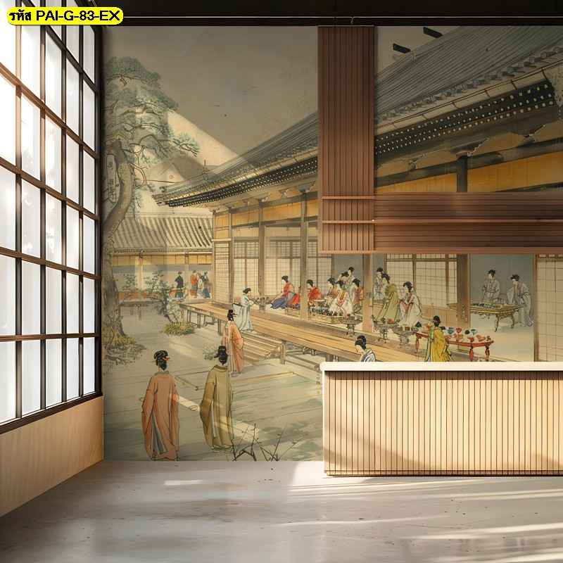 วอลเปเปอร์ฉากชีวิตในสถาปัตยกรรมโบราณ ถ่ายทอดความสงบงามและความสัมพันธ์ของผู้คนในพื้นที่เดียวกัน