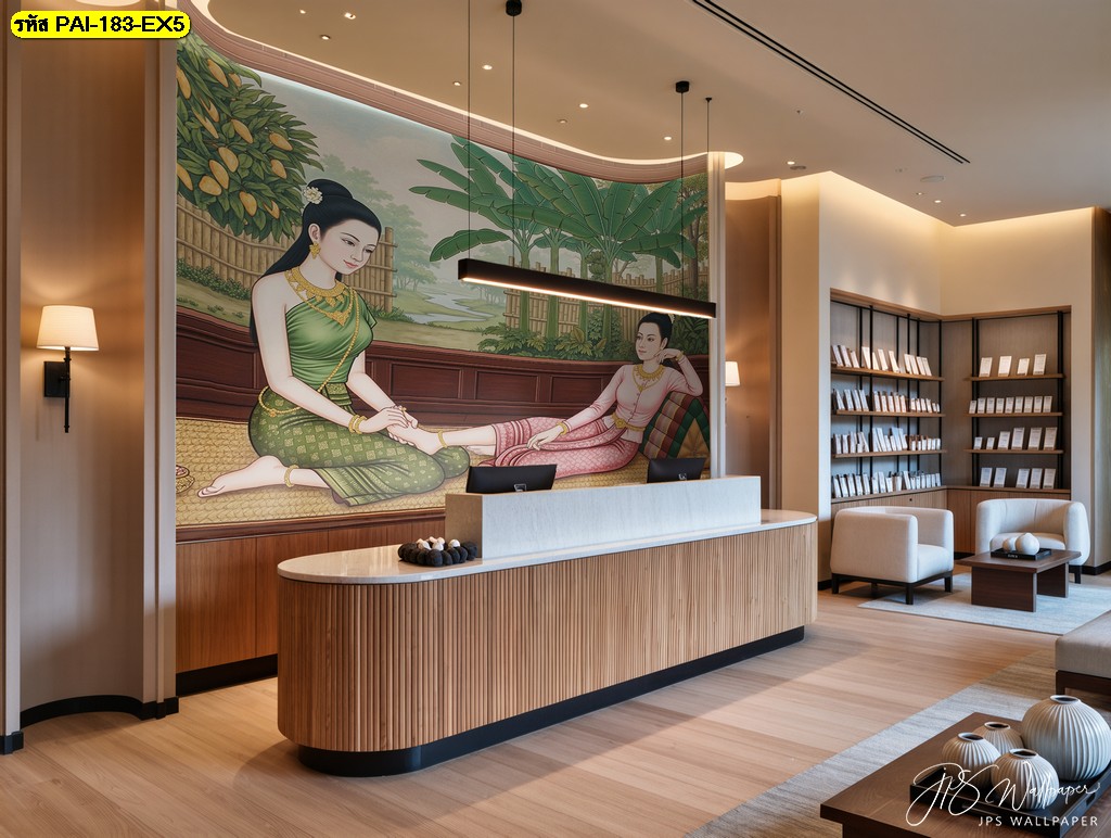 ต้อนรับลูกค้าด้วยความประณีตผ่าน วอลเปเปอร์ ลายไทย สะท้อนความเป็นมืออาชีพและใส่ใจในบริการ