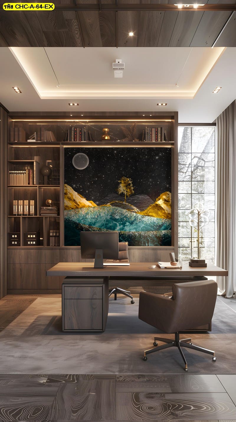 จินตนาการไร้ขีดจำกัด วอลเปเปอร์ ภูเขาทองในจักรวาลยามค่ำคืน ลึกลับและน่าค้นหา