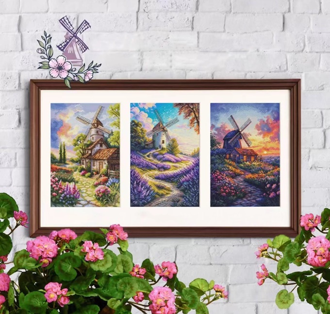 Windmill and Hut (พิมพ์ลาย)