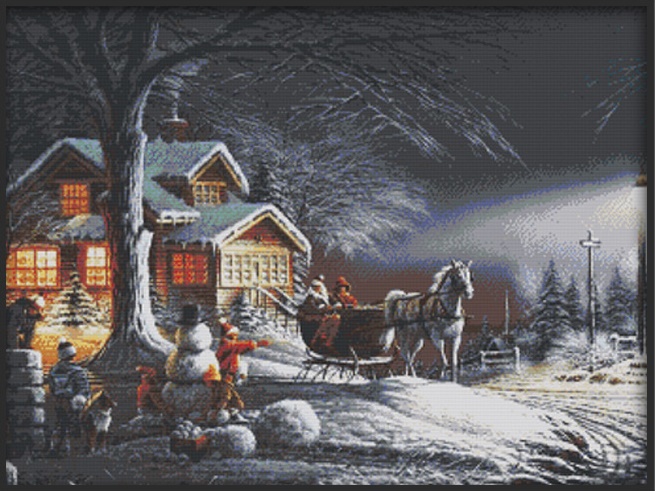 Winter snow (ไม่พิมพ์/พิมพ์ลาย)