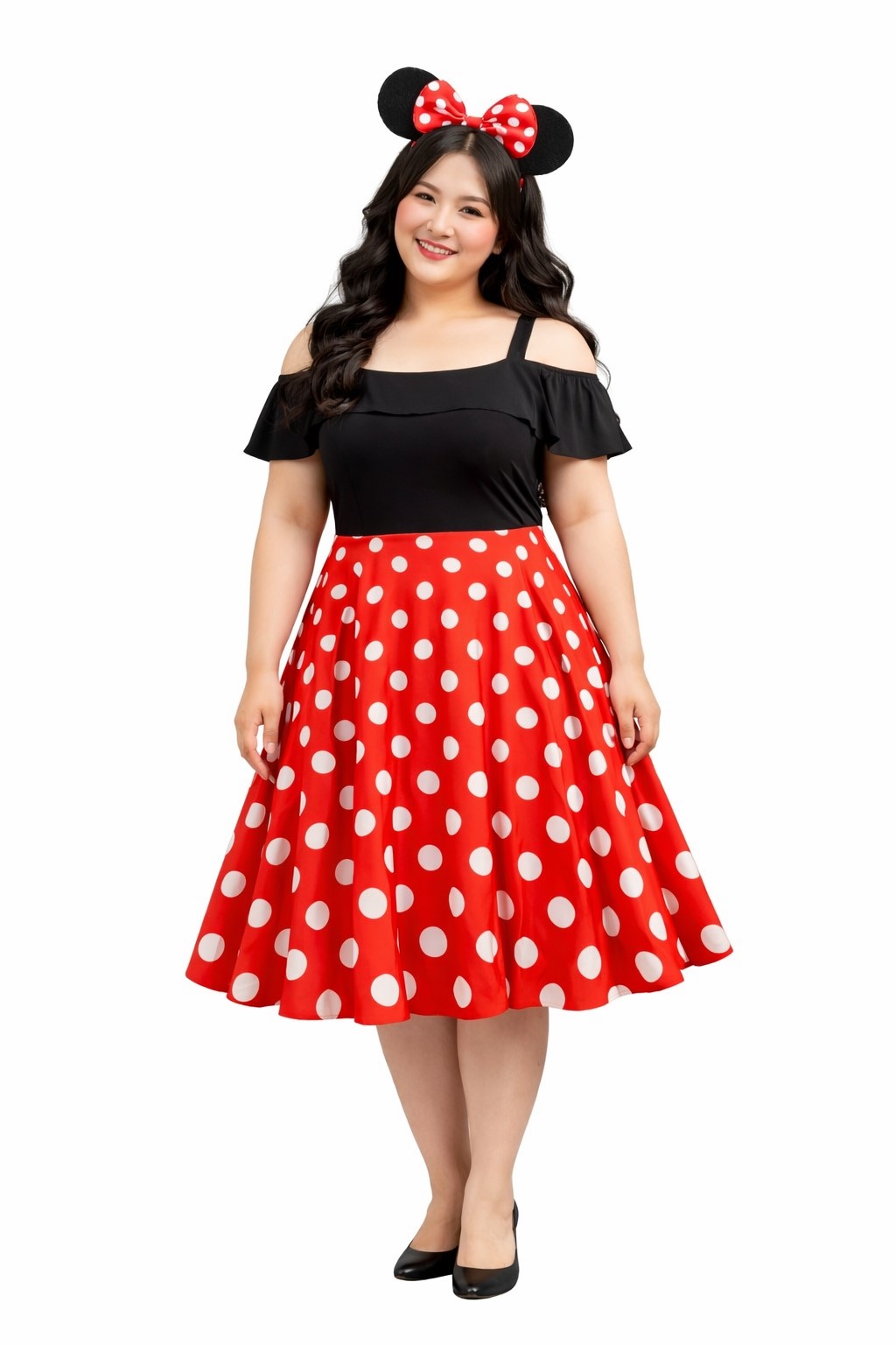 ++พร้อมส่ง++(สำหรับสาวอวบ)ชุดมินนี่เมาส์ ชุดมินนี่สุดน่ารัก