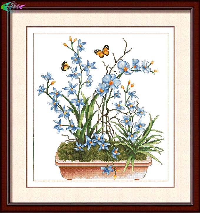 Orchid and butterflies (พิมพ์ลาย)