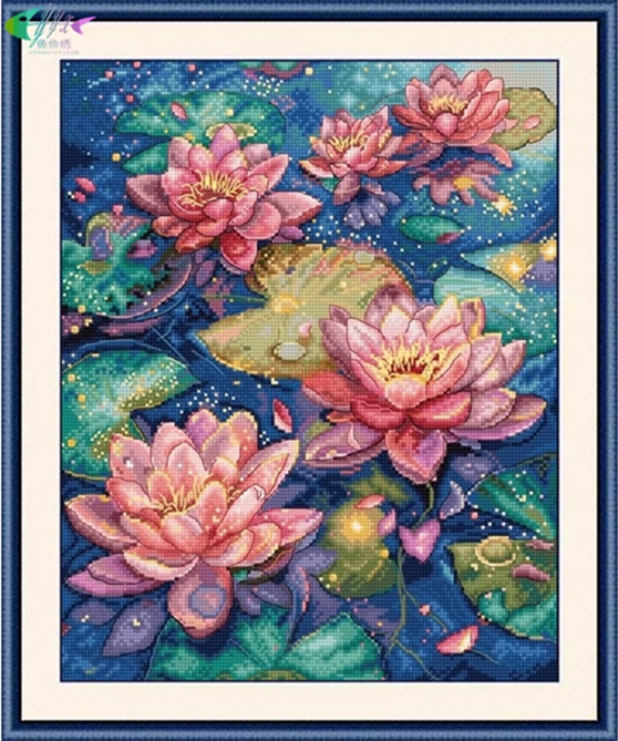 Lotus in a pond (พิมพ์ลาย)