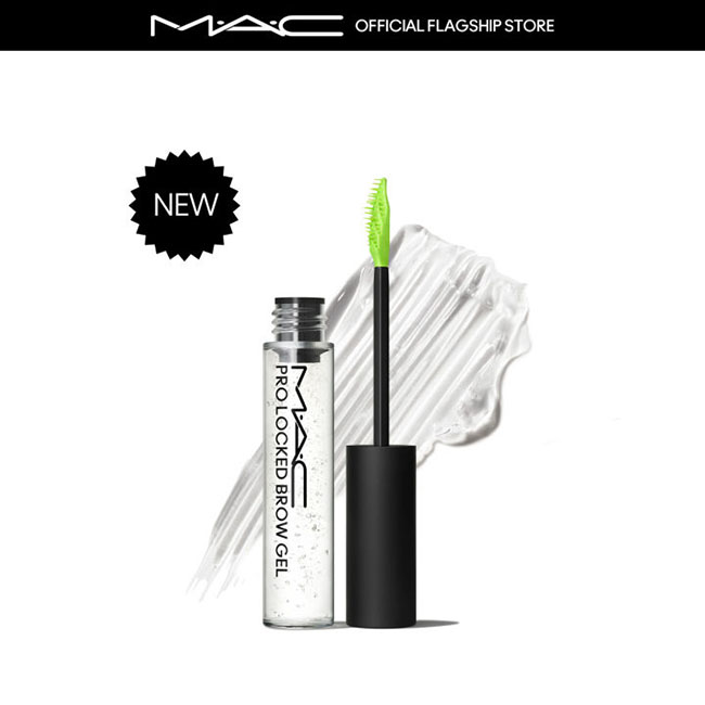MAC Pro Locked Brow Gel - Clear 7.8 ml. มาสคาร่าล็อกคิ้วให้อยู่ทรงยาวนาน มากับแปรงซิลิโคนเนื้อนิ่มปัดง่าย ให้ขนคิ้วตั้งทรงสวย เจลใสปราศจากสีเข้าได้ทุกสีผม ทำให้การจัดแต่งทรงคิ้วดูเป็นธรรมชาติ ด้วยเจลโพลิเมอร์เทคโนโลยี เจลสูตรที่ดีที่สุดของ MAC ในการจัดแต่