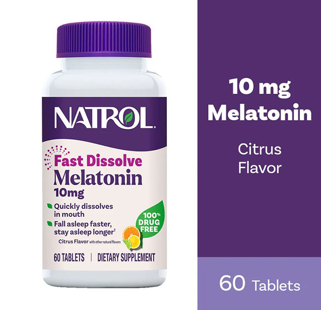 Natrol Melatonin 10 Mg Fast Dissolve Tablets, 60 เม็ด รส Citrus Flavor ของแท้จากอเมริกา แพคเกจใหม่ 2025 วิตามินเมลาโทนิน สูตรเข้มข้น 10 mg. สำหรับคนหลับยาก แบบเม็ดอมสะดวกทานง่าย รสมะนาวแสนอร่อย แค่อมให้ละลายในปาก ไม่จำเป็นต้องดื่มน้ำตาม มีคุณส