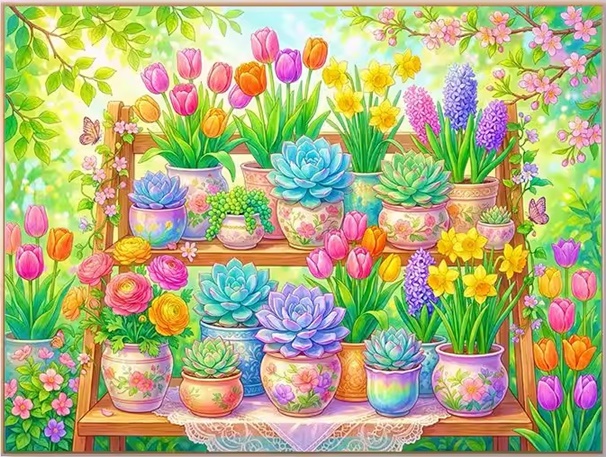 Floral and Succulent (พิมพ์ลาย)