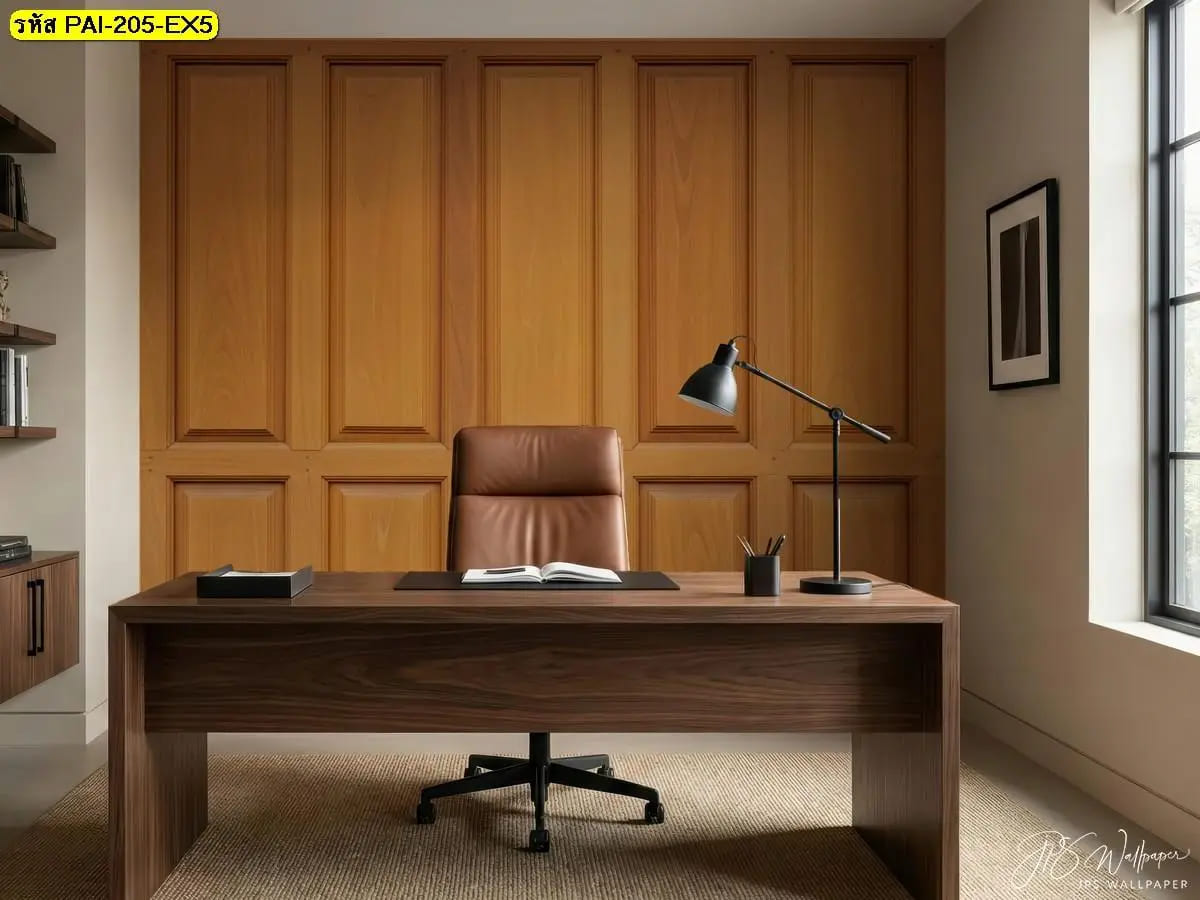 วอลเปเปอร์ลายไม้สั่งพิมพ์ ภาพแต่งห้องทำงานช่วยสร้างบรรยากาศเรียบหรูและเป็นมืออาชีพ