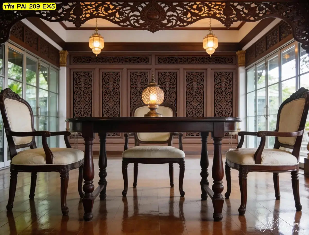 วอลเปเปอร์ลายไทยฉลุสั่งพิมพ์ ภาพติดผนังช่วยเพิ่มความวิจิตรและบรรยากาศหรูคลาสสิก