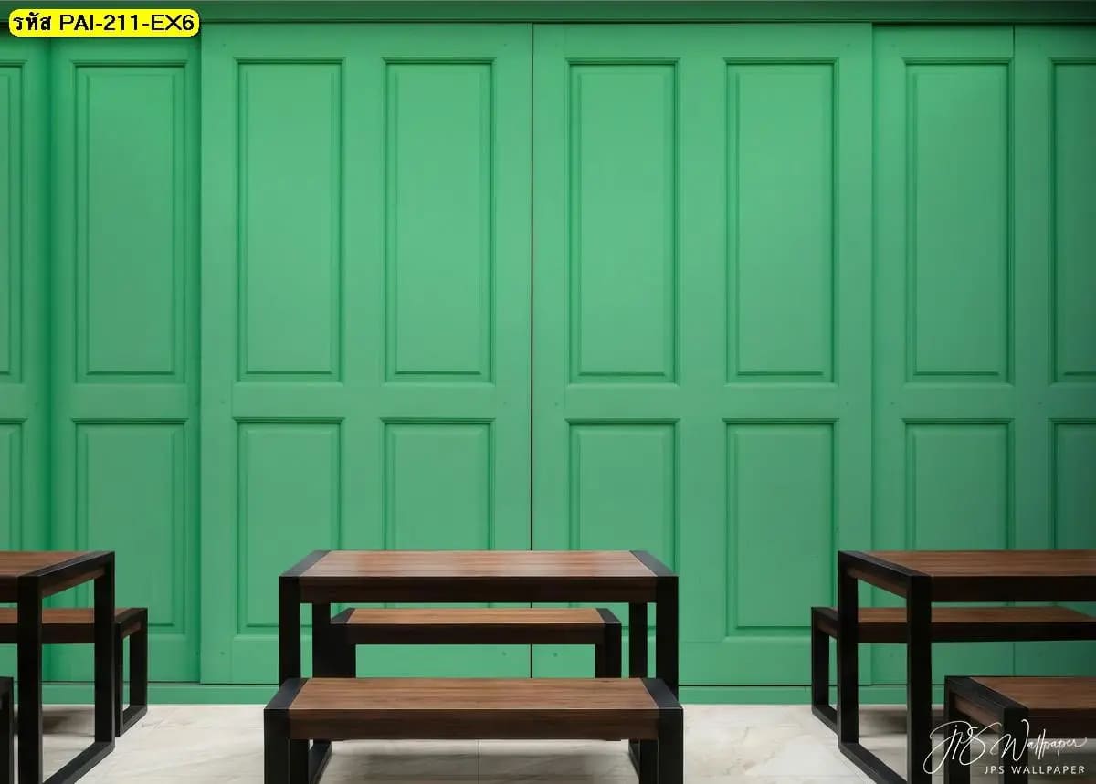 วอลเปเปอร์สีเขียวสั่งพิมพ์ ภาพติดผนังช่วยเพิ่มความโดดเด่นและสร้างเอกลักษณ์ให้ร้านอาหาร