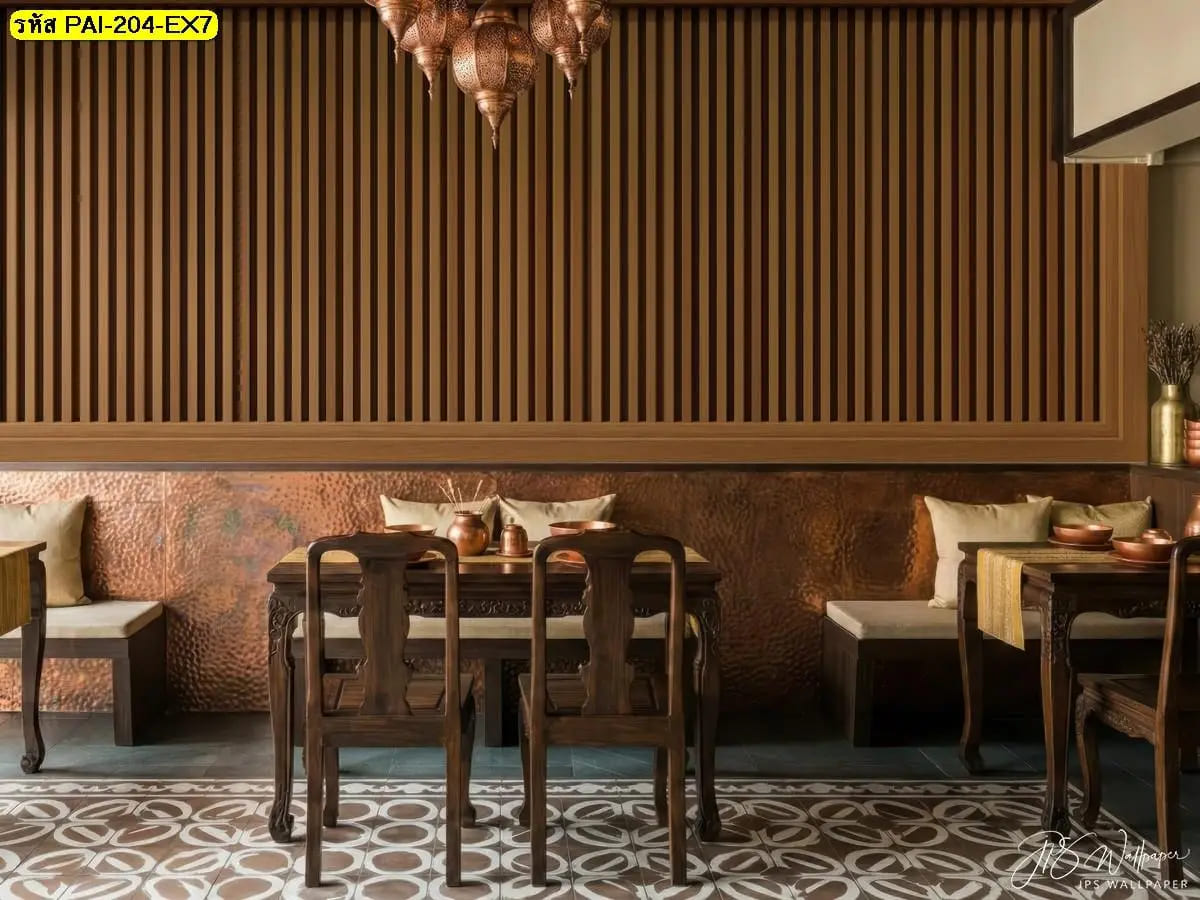 วอลเปเปอร์ลายไทยแกะสลักสั่งพิมพ์ ภาพแต่งห้องรับแขกช่วยเพิ่มความหรูหราและเอกลักษณ์ไทย