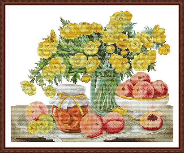 Camellias and peach (ไม่พิมพ์/พิมพ์ลาย)