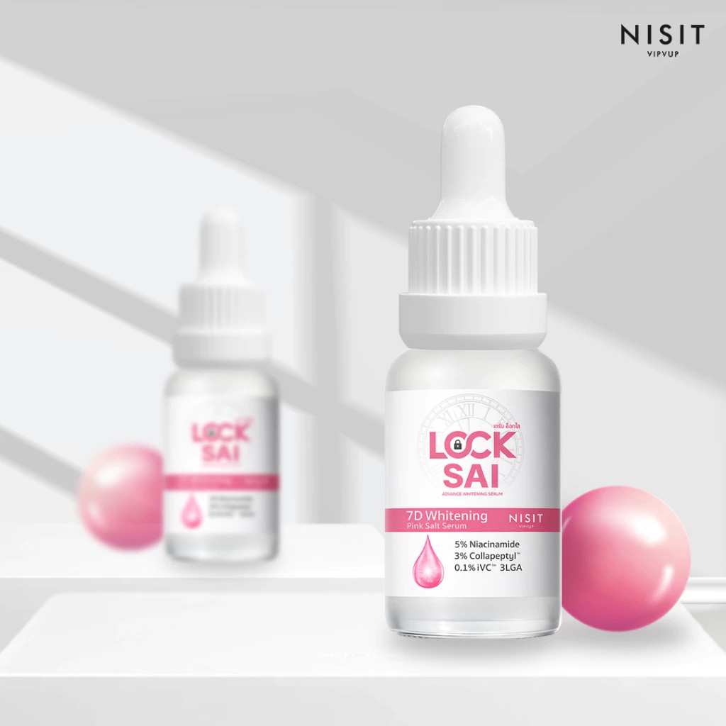 ( 1 ขวด )  NISIT LOCKSAI ขนาด 16 ml เซรั่มล็อคใส ผิวใสพุ่ง X2 ด้วยอนุพันธ์วิตามินซีจากญี่ปุ่น