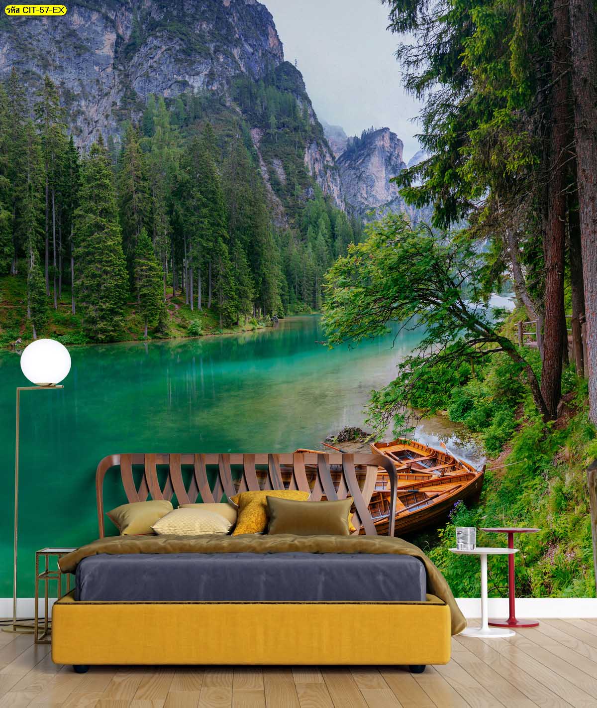 วอลเปเปอร์วิวธรรมชาติภูเขาและสายน้ำ สร้างมิติผนังให้ห้องนอนดูสงบลึกและผ่อนคลายมากขึ้น