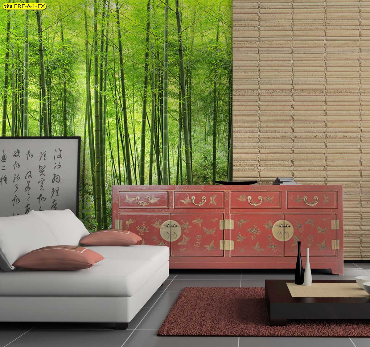 วอลเปเปอร์ลายป่าไผ่สีเขียว เติมความเรียบสงบแบบเอเชียให้ห้องดูมีเอกลักษณ์และน่าพักผ่อน