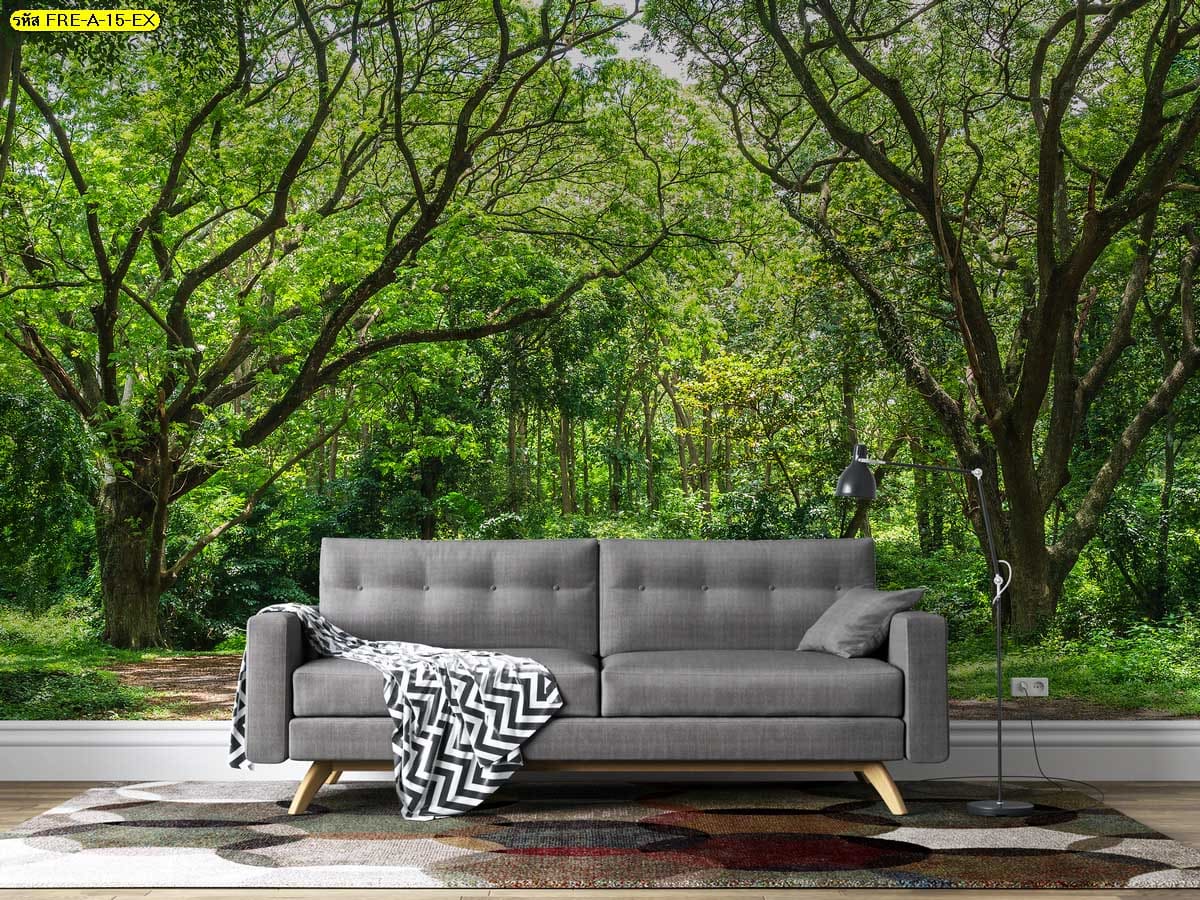 วอลเปเปอร์ป่าธรรมชาติแสงรำไร เติมความนุ่มนวลให้ผนังห้อง สร้างบรรยากาศสบายและเป็นกันเอง