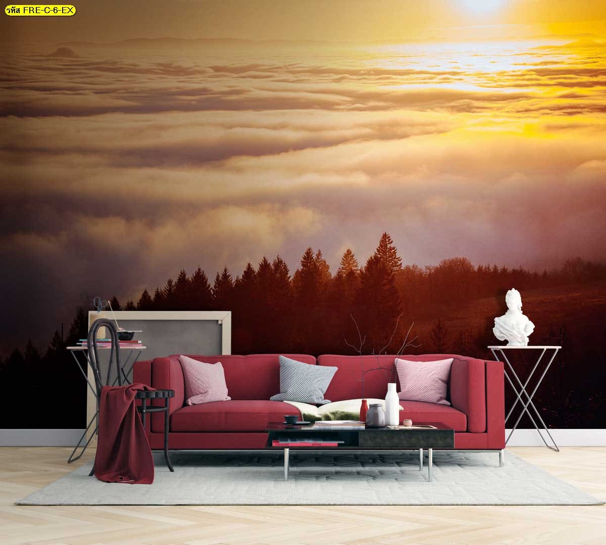 วอลเปเปอร์ทะเลหมอกยามเช้า เพิ่มแสงและมิติให้ผนังห้อง ดูสว่างและมีบรรยากาศ