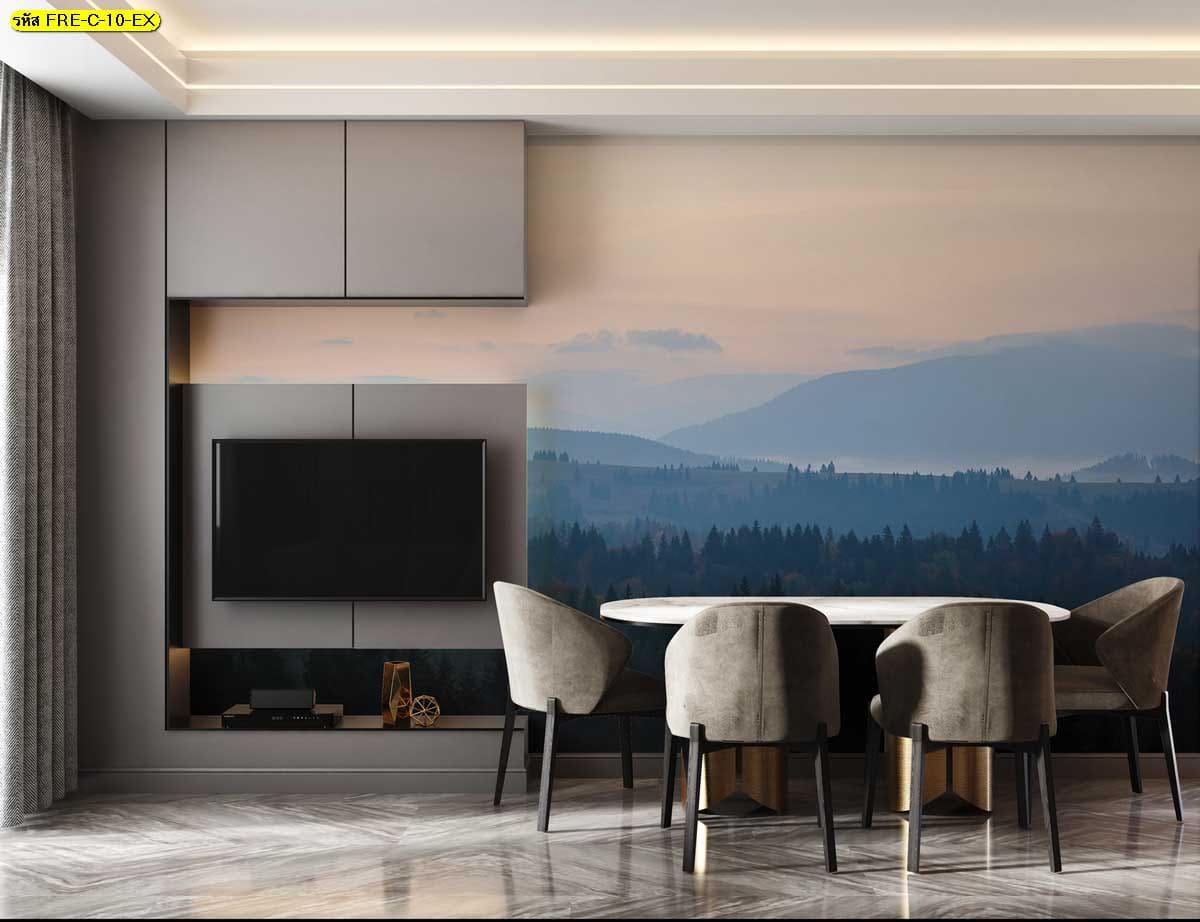 เปลี่ยนผนังให้เป็นงานศิลปะด้วยวิวทิวเขาสลับซับซ้อน มอบความรู้สึกสงบสไตล์โมเดิร์นที่ลงตัวที่สุด