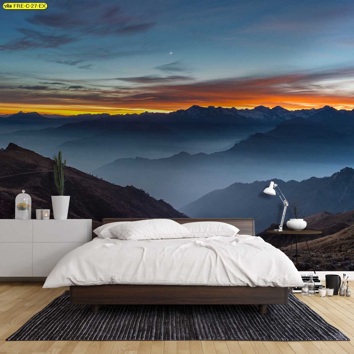 วอลเปเปอร์สั่งพิมพ์ลายยอดเขาสูงใต้อุษาคเนย์ ภาพติดผนังรูปแต่งห้องที่สื่อถึงความสำเร็จและพลังยิ่งใหญ่