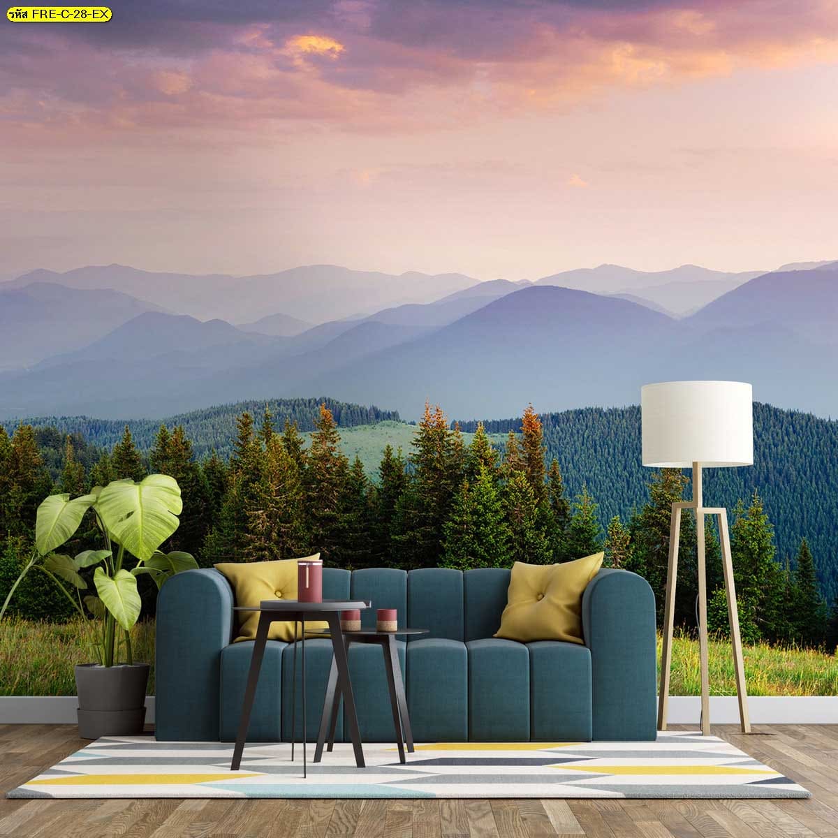 วอลเปเปอร์ติดผนังภาพสั่งพิมพ์วิวป่าสนเขียวขจี รูปติดผนังแต่งห้องที่สื่อความสดชื่นมีชีวิตชีวาที่สุด