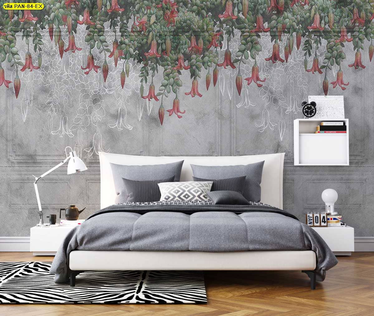 วอลเปเปอร์สั่งพิมพ์ลายดอกไม้แขวน เปลี่ยนห้องทั่วไปให้ดูนุ่มนวลและมีเสน่ห์อย่างเป็นธรรมชาติ