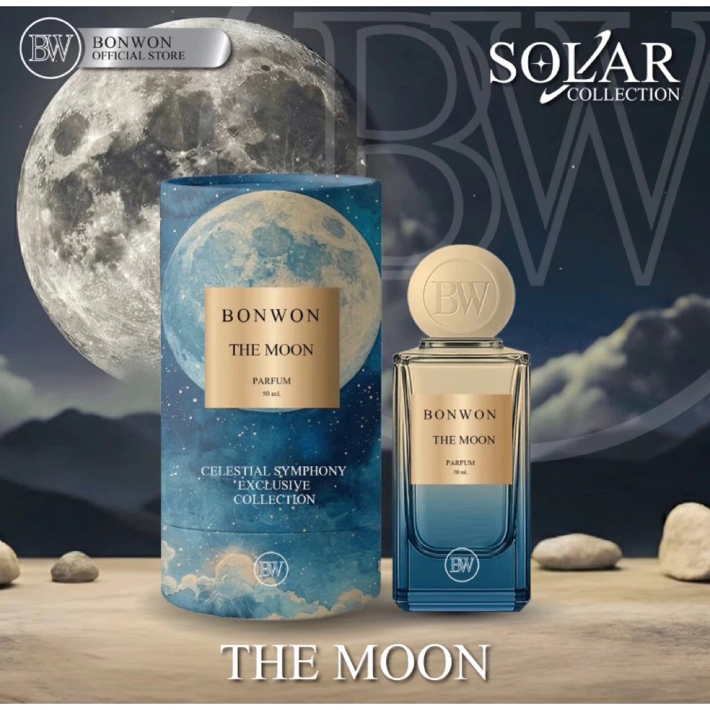 น้ำหอม BONWON The Moon  50Ml. ( ของแท้พร้อมกล่อง )  กลิ่นหอมหวาน จากดอกส้ม และ ดอกโนเรลี่ ผสมดอกไม้ขาวนุ่ม ละมุน