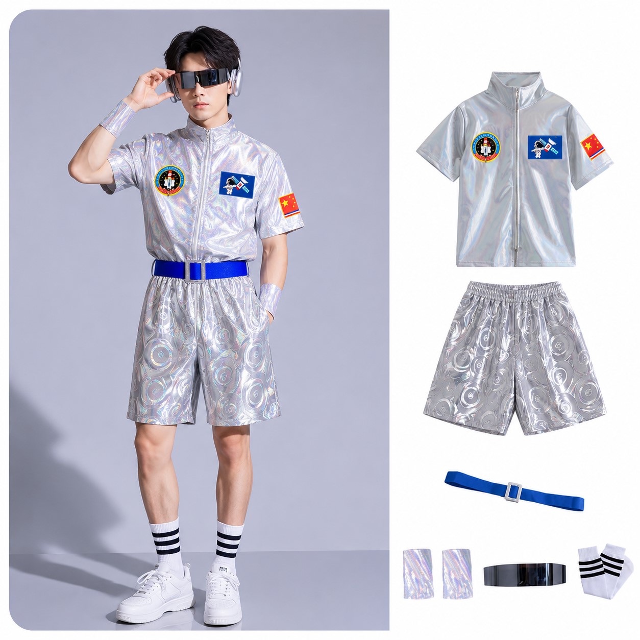 ++พร้อมส่ง++ชุดนักบินอวกาศสีเงิน ชุดนาซ่า ชุด NASA ชุดอพอลโล่