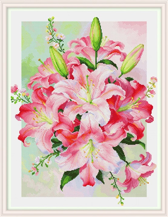 Lilies and Flowers (พิมพ์ลาย)