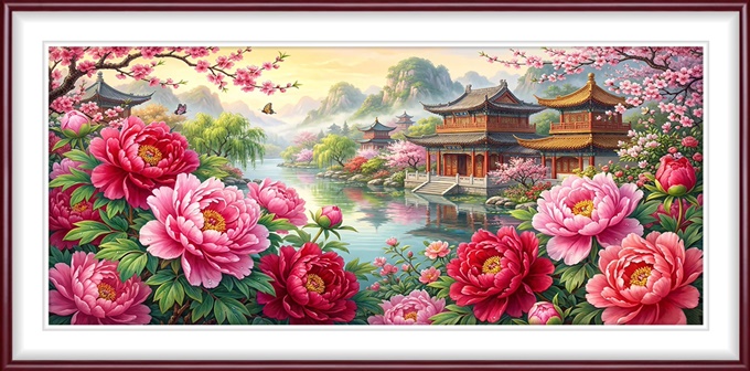 Blooming Flowers and Wealth (พิมพ์ลาย)