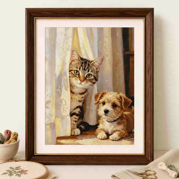 Cat and dog (พิมพ์ลาย)
