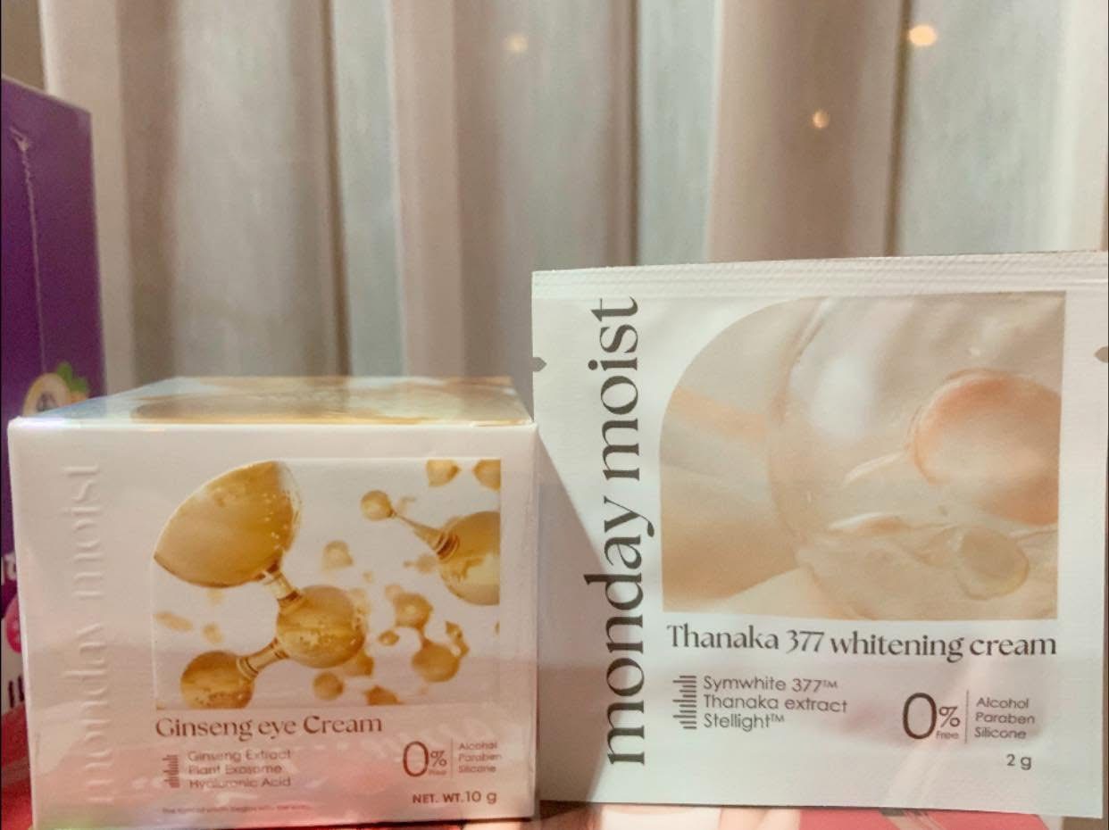 ( ของแท้ 100% )โสมใต้ตา มันเดย์ มอยซ์ จินเส็ง อาย ครีม MONDAY MOIST GINSENG EYE CREAM 10 กรัม ( แถมครีม 1 ซอง )