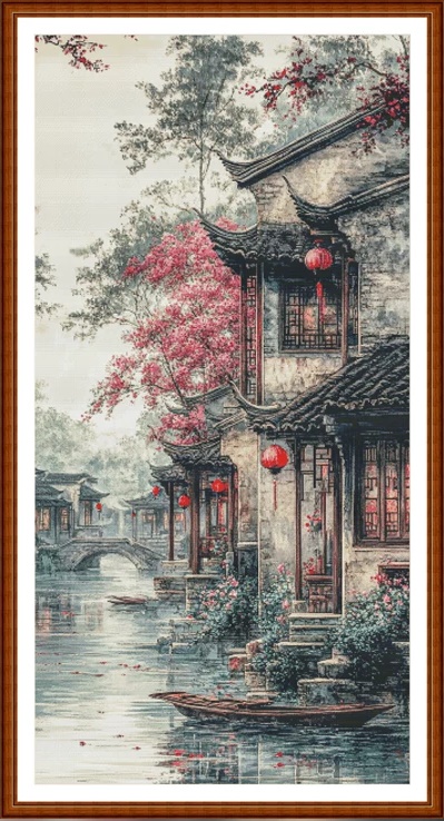 Town and water village (พิมพ์ลาย)