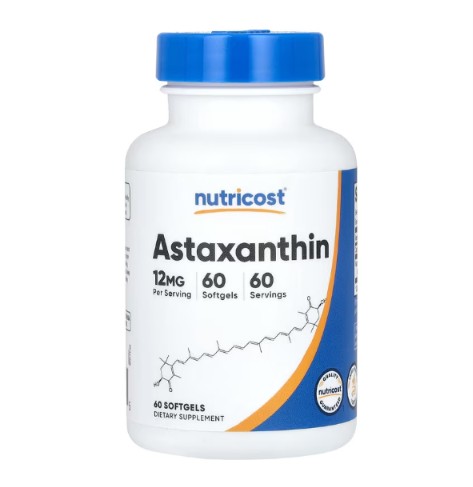 Nutricost Astaxanthin 12mg60 Softgels ราชาแห่งสารต้านอนุมูลอิสระ เป็นหนึ่งในสารต้านอนุมูลอิสระที่ทรงพลังที่สุดในธรรมชาติ ช่วยลดปัญหาริ้วรอยจากความชรา ช่วยให้ผิวเรียบเนียน และช่วยให้ผิวเก็บความชุ่มชื้นได้ดีขึ้น