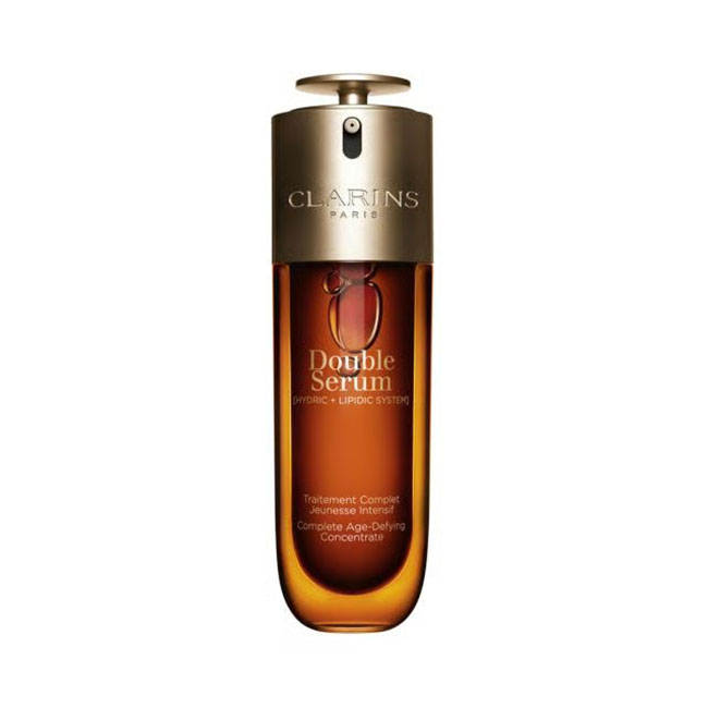 CLARINS Double Serum Complete Age-Defying Concentrate 100 ml. สูตรใหม่ล่าสุด รุ่นที่ 9 เซรั่มอันเป็นเอกลักษณ์ของคลาแรงส์การันตีด้วยยอดจำหน่ายอันดับหนึ่ง สูตรใหม่เพื่อประสิทธิภาพที่เพิ่มมากขึ้น เพื่อผิวที่ดูอ่อนเยาว์อย่างเรียบเนียนจากการใช้เพียงหยดเดียว ริ