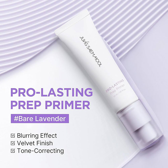 JUNGSAEMMOOL Pro-Lasting Prep Primer เฉดสี Bare-lavender ขนาด 30 ml. ไพรเมอร์ลาเวนเดอร์ตัวดัง เบลอรูขุมขน ปรับผิวสว่างใส ลดความหมอง รองพื้นติดทน งานผิวเนียนสวยตั้งแต่ขั้นตอนแรก! 