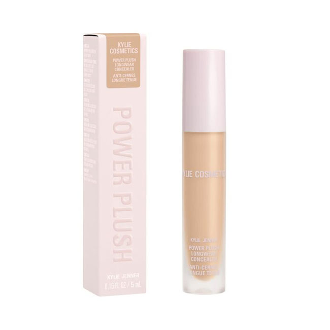 Kylie Cosmetics Power Plush Longwear Concealer 5 ml. คอนซีลเลอร์เนื้อบางเบา เกลี่ยง่าย สามารถเพิ่มระดับการปกปิดได้ ช่วยให้ผิวสว่างใส เบลอริ้วรอย และเรียบเนียนอย่างเป็นธรรมชาติ สูตรบำรุงผิวให้ความชุ่มชื้น เบาสบาย ติดทนนานถึง 12 ชั่วโมง คอนซีลเลอร์อเนกประสง