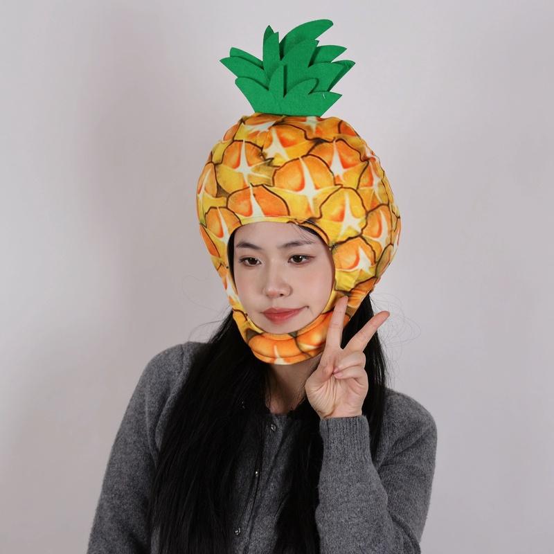 7C320.3 หมวกสับปะรด หมวกผลไม้ Pineapple Fruit Helmet Costume