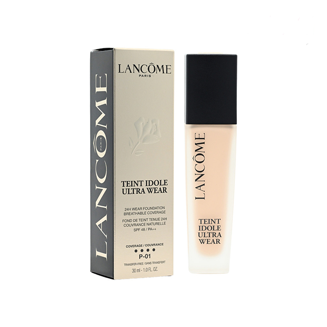 Lancome Teint Idole Ultra Wear 24H Wear Foundation Breathable Coverage SPF48/PA++ 30ml. รองพื้นสูตรปกปิดเนียนกริบแต่บางเบา มอบฟินิชผิวสวยยิ่งขึ้น ปกปิดเนียนกริบ คุมมัน กันเหงื่อได้ดีเยี่ยมยาวนาน ติดทนยาวนาน แต่เบาสบายผิวตลอดวัน ผสานสกินแคร์บำรุง 81% ช่วยใ