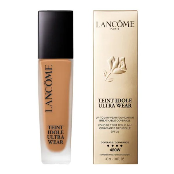 Lancome Teint Idole Ultra Wear 24H Wear Foundation Breathable Coverage SPF35/PA++ 30ml. รองพื้นสูตรปกปิดเนียนกริบแต่บางเบา มอบฟินิชผิวสวยยิ่งขึ้น ปกปิดเนียนกริบ คุมมัน กันเหงื่อได้ดีเยี่ยมยาวนาน ติดทนยาวนาน แต่เบาสบายผิวตลอดวัน ผสานสกินแคร์บำรุง 81% ช่วยใ