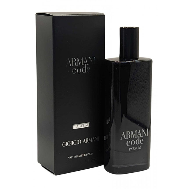 Giorgio Armani Code Parfum ขนาดทดลอง 15 ml. (หัวสเปร์ย) น้ำหอมผู้ชายที่มีเสน่ห์มากๆ เป็นกลิ่นที่สาวๆยอมสยบ แข็งแกร่ง อ่อนโยน แต่มีพลัง ภาพแบบท่านประธานสุดหล่อ เข้มขรึม แต่แอบซ้อน