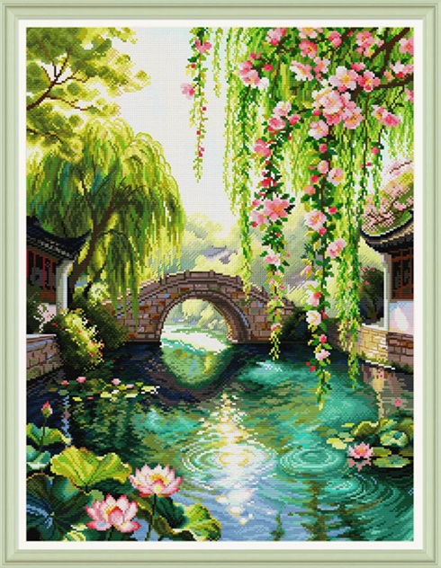 Lotus flower in spring (พิมพ์ลาย)