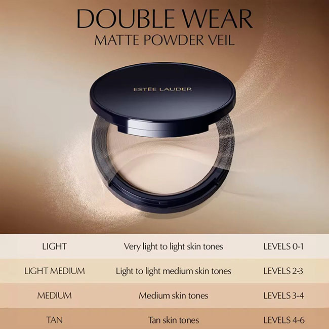  Estee Lauder Double Wear Stay-in-Place Matte Powder Veil 8.5g แป้งอัดแข็งสำหรับเซตเมคอัพ ช่วยเสริมผิวให้ดูสวยไร้ที่ติทันที พร้อมการปกปิดที่บางเบา แนบสนิท และดูเป็นธรรมชาติ ควบคุมความเงาได้ทันที ควบคุมความมันยาวนานถึง 12 ชั่วโมงเหมาะสำหรับการเก็บรายละเอีย