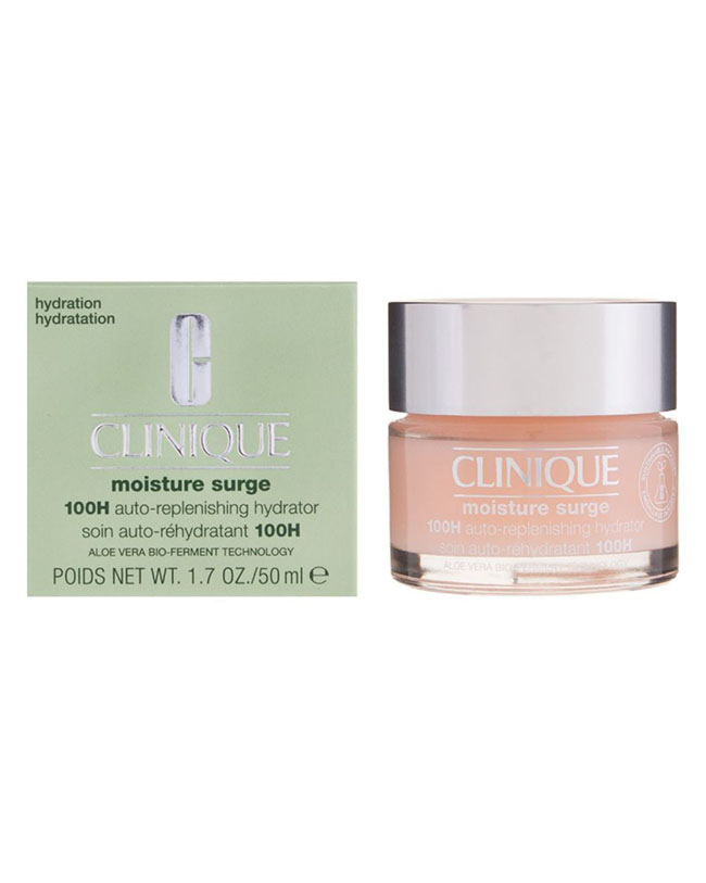 Clinique Moisture Surge 100H Auto-Replenishing Hydrator Moisturizer 50ml. พัฒนาอีกขั้นมอบความชุ่มชื้นถึง 174% ทันทีที่ใช้เพื่อผิวดูเปล่งประกายและดูสุขภาพผิวดี พร้อมเป็นมอยส์เจอไรเซอร์เนื้อบางเบาที่หลายคนอาจหลงรักยิ่งกว่าเดิม