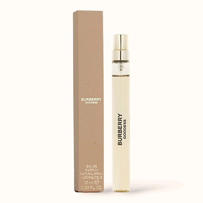 Burberry Goddess Eau de Parfum Natural Spray ขนาดทดลอง 10 ml. หัวสเปร์ย น้ำหอมที่ใช้แล้วสวยเหมือนเปล่งประกายดั่งเทพธิดา ต้องยกให้ Burberry Goddess Parfum ⁣ใครกำลังมองหาน้ำหอมที่ใช้แล้วรู้สึกเป็นผู้หญิงสวย เปล่งประกาย แต่ยังมีความอ่อนหวาน อบอุ่นใ
