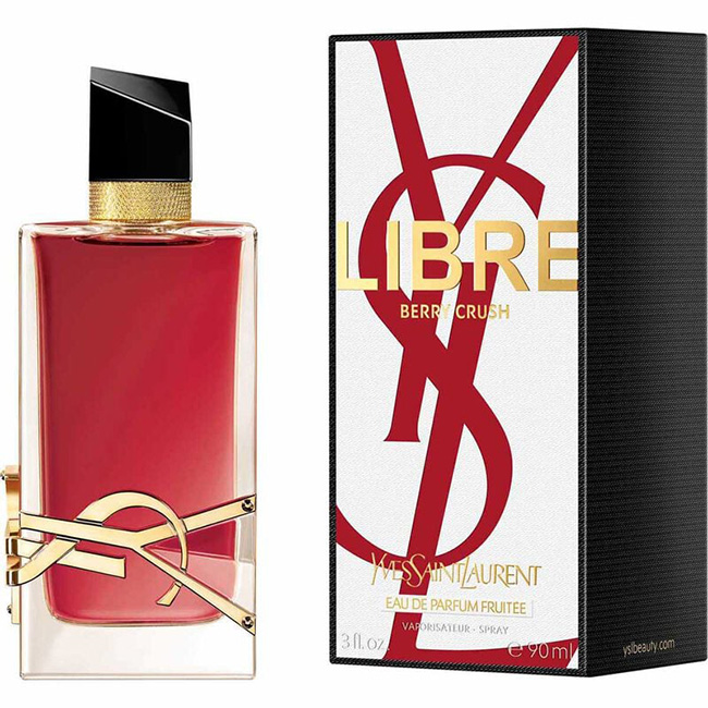 YSL Yves Saint Laurent Libre Berry Crush Eau De Parfum 90 ml. น้ำหอมใหม่ล่าสุดจาก YSL Beauty ที่โดดเด่นด้วยกลิ่น Raspberry หวานฉ่ำ ผสานโทนฟลอรัลซิกเนเจอร์ของ LIBRE อย่างลงตัว ชวนให้ทุกคนตกหลุมรักในทันที