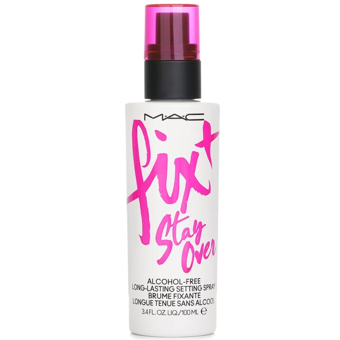 MAC Fix+ Stay Over Alcohol-Free Long-Lasting Setting Spray 100 ml. เซ็ตติ้งสเปรย์สูตรชุ่มชื้น ปราศจากแอลกอฮอร์ เซ็ตเมคอัปยาวนาน 16 ชั่วโมงในขณะที่ช่วยปกป้องผิวจากมลภาวะและแสงสีฟ้า